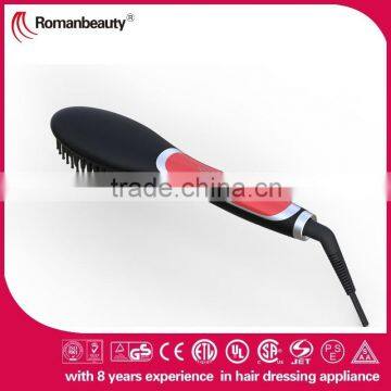 High quality beauty flat iron brush, branding iron straightening brush