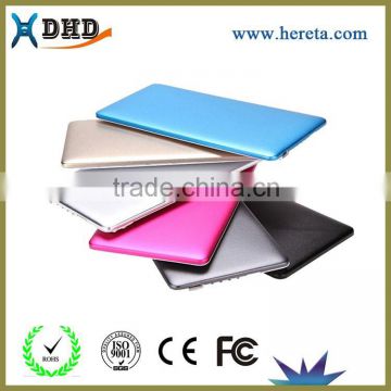 2015 hot sell super thin power bank with micro cable