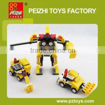 PEIZHI 3 In1 Hot Sale Educational Transformable robot Plastic Toys Building Blocks