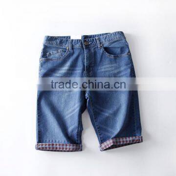 Adults age group stylish men summer thin stretch oversize foldablel lining bottom denim half pants short jeans pants