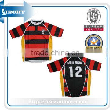 SUBRG-879 stripes rugby jersey with team badge 2013