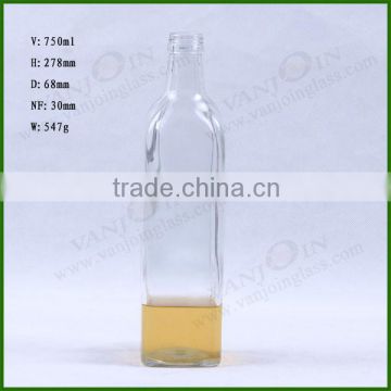 Hot Sale Olive Oil Packaging 750ml Square Glass Bottle