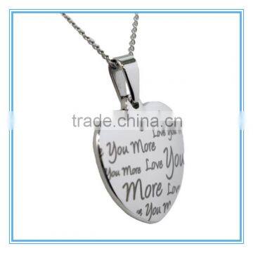 Love You More Heart Stainless Steel Necklace