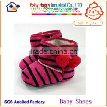 Skid proof latest fashion zebra stripes winter cute baby boots