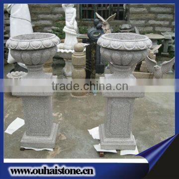 Excellent Quality Granite Planters Old Stone Pedestal Flower Pots