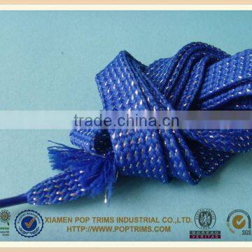 Eco friendly fashion cheap shoelaces with metallic