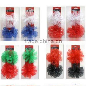 2ct Colored Mesh Tube Stretch Loop Gift Bows