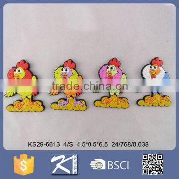 lovely soft pvc souvenir rooster refrigerator magnet