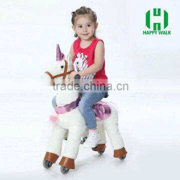 HI wholesale kids plush ride on walking mechanical horse toys with EN71