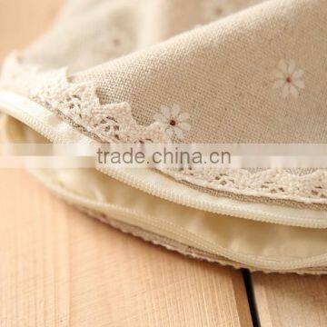 Wholesale Newest High Quality Ramie Cotton Fabric and Linen Cosmetic Bag GW786 photo-4