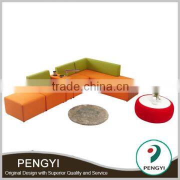 Colorful design cheap lobby sofa set designs modern l shape sofa,l shape sofa cover