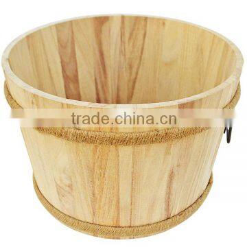 2016 Wholesale FSC unfinished natural pine rice wooden storage buckets