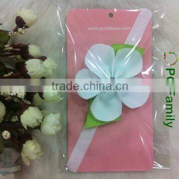 White Flower Fold Over Elastic Headband