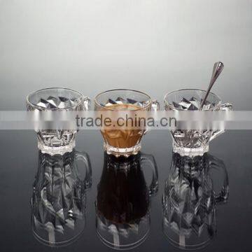 3pcs decorative small glass latte cups