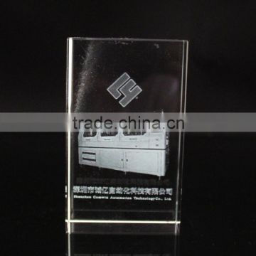 Custom crystal laser engraving cube for 2d & 3d bus image picture