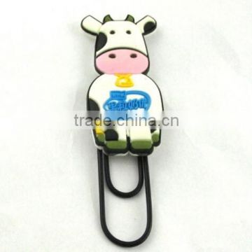 Korean custom made cheap 3D cartoon shape wholesale metal bookmark and money clip for children