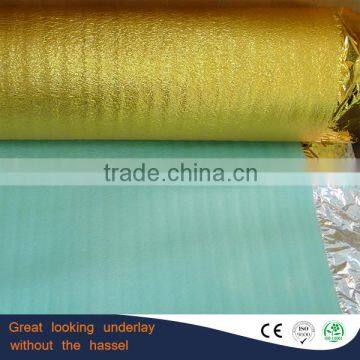 silver&gold waterproof underlayment for laminate and bamboo and engineered flooring