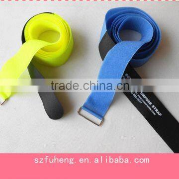 adjustable hook loop strap with metal buckle