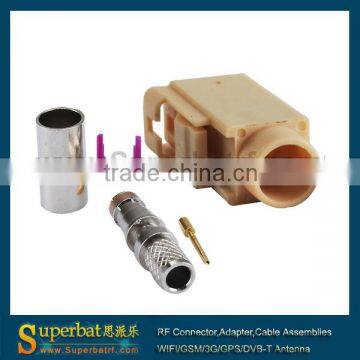 Fakra crimp Jack connector Code I- Beige for Bluetooth fakra cable