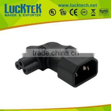 IEC 320 C14 male to C5 micky vertical left angle Power outlet connector