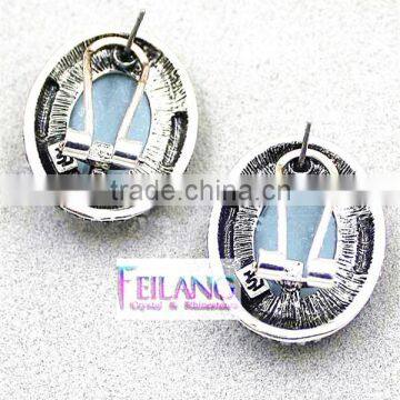 Alloy Earrings Set In Deep Red Jewelry Stud Earrings photo-3