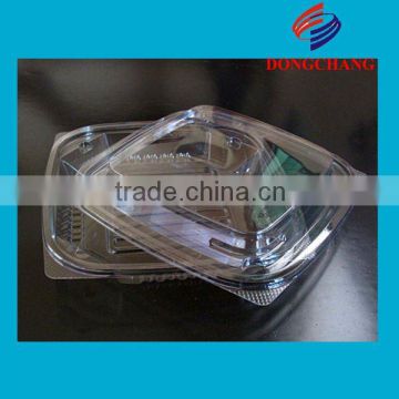 clear plastic PET food packaging tray with lid