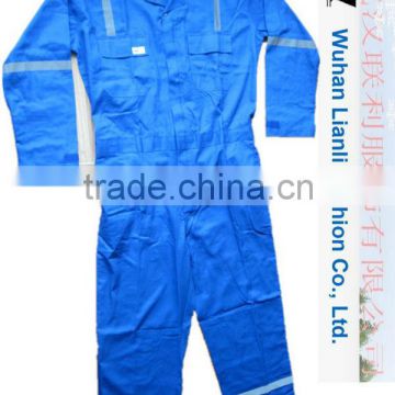 fire resistant cotton work coverall with reflective tapes