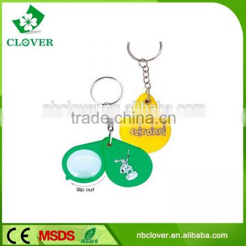 Popular folding small plastic magnifying glass with keychain