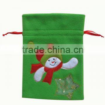 green christmas drawstring bag