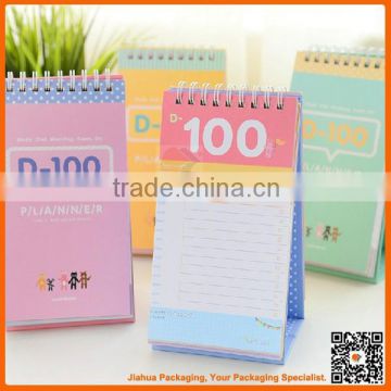 cheap customized spiral mini notebook with calendary shape