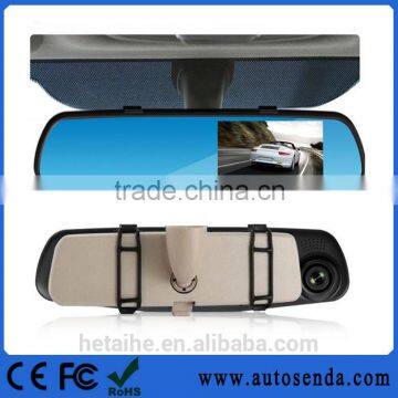 Promotion Dual Lens 1080P 4.3inch Rearview Mirror DVR Camera With Two Lens photo-4
