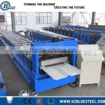 Colored Galvanized Metal Profile Self Lock Roof Sheet Roll Making Machine From China factory