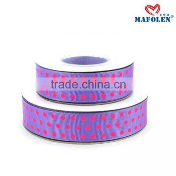 Hot Pink Polka Dots Printed Grosgrain Ribbons for Gift Packing