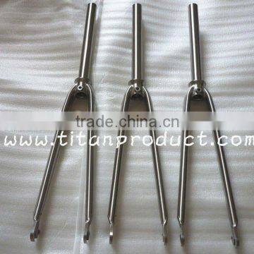 Titanium Bicycle Fork for Road Frame with Sandblasted Words on the Fork Leg and Disc Brake Only