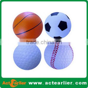 promotional anti stress 6.3cm pu foam ball