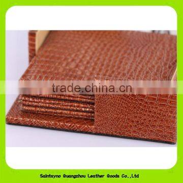 12*12cm Oil-proof Crocodile Leather Printed Set of 4 Square Coasters 16035 photo-5