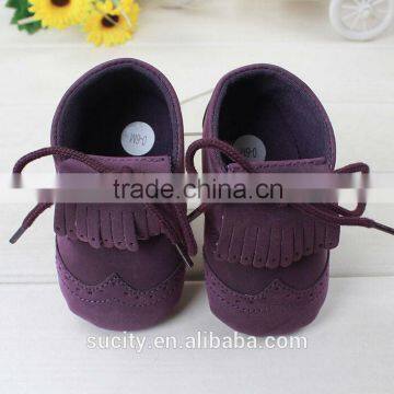 Soft Sole Baby Oxford Leather Shoes With Shoelace