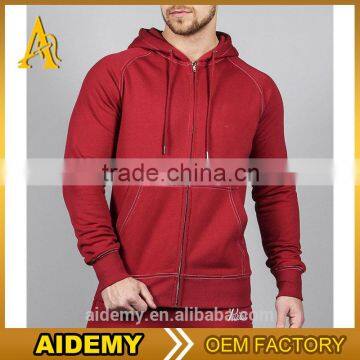 2016mens fitness zip pullover red hoodie wholese jumper fleece hoodies