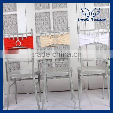 SH021A Wholesale cheap white stretch wedding elastic spandex chair sash with buckle