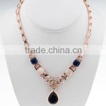 Gold Tone Wolf Charm Statement Necklace Earring Jewelry Set