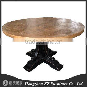 reclaimed round french country furniture wooden vintage dining table