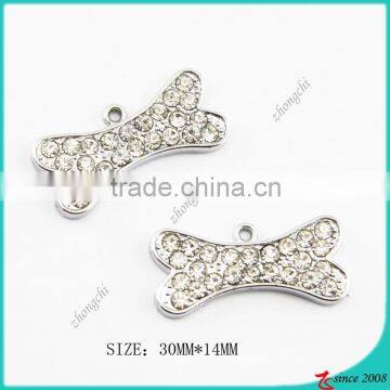 zinc alloy crystals bone pet collar charm pendant