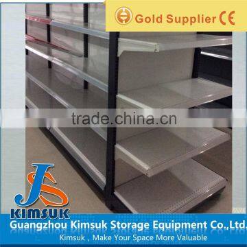 Metal Supermarket Shelving shelf With Iron Back Board