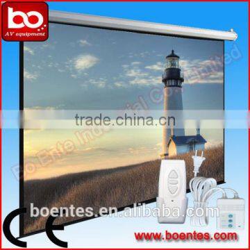 Remote Control Wall Mount Electrical Motorized Projection Screen With 1:1 4:3 16:9 photo-4