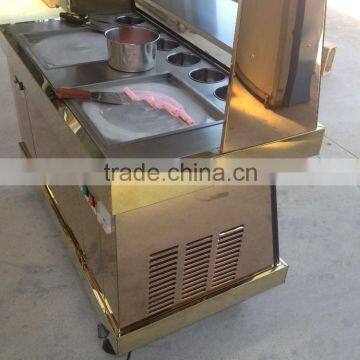 Frozen Yogurt Fruit Ice Cream Rolls Making Machine With Real Fruit photo-5