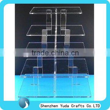 square acrylic desk counter tabletop birthday cake display stand rack holder cheap