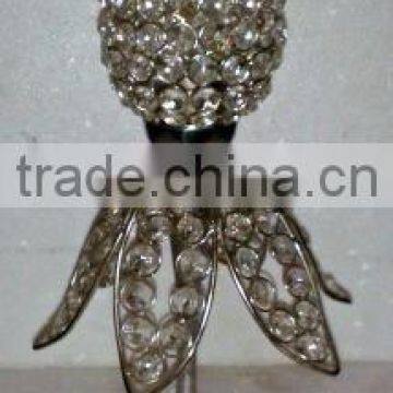 Aluminum & Glass Crystal Chimney Votive Tealight T-Light Candle Holder