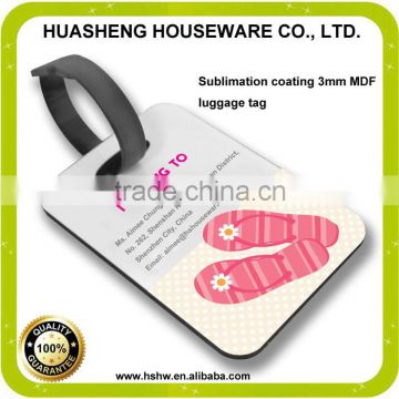 custom DYE sublimation heat transfer MDF baggage tag