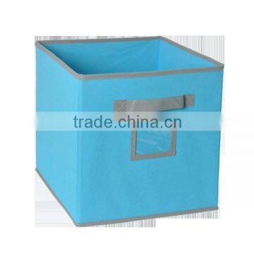 Fabric Foldable Basket Cubes Bins Containers Drawers with label window