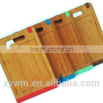 BAMBOO CHOPPING BOARD WOOD FOOD CUTTING SLICING WOODEN CUTTER SIDE SILICONE GRIP